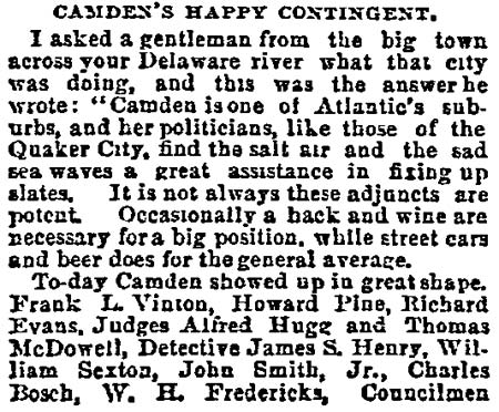 Philadelphia Inquirer, June 29, 1891 — Camden's Happy Contingent