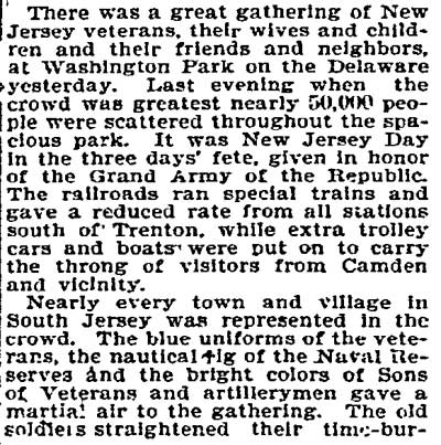 Philadelphia Inquirer, August 14, 1897 — Daniel A. Carter, continued (click to open PDF)