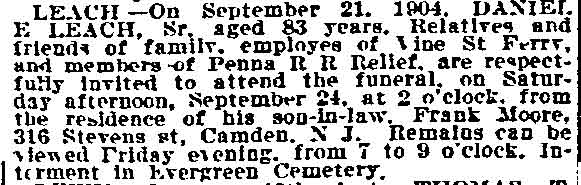 Philadelphia Inquirer, September 22, 1904
