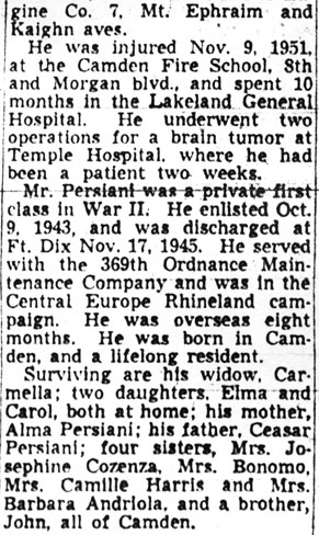 Camden Courier-Post—May 21, 1953; Dominick J. Persiani Mass