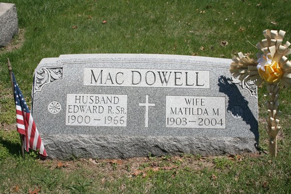 Grave of Edward R. MacDowell at Bethel Cemetery, Pennsauken