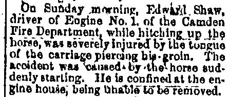 Fireman injured, Trenton Star Gazette, September 7, 1875