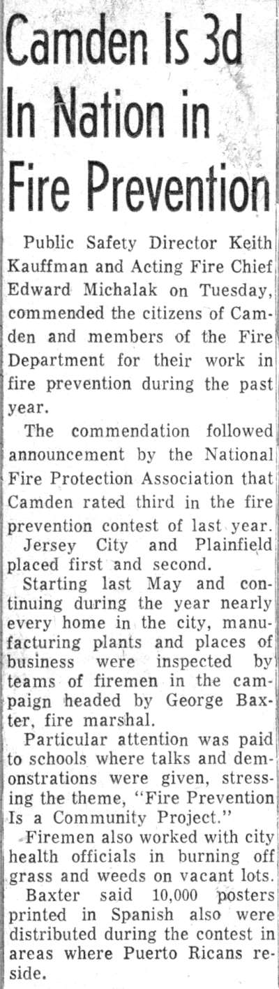 Camden Courier-Post 1965 — Keith Kauffman, Edward V. Michalak, George Baxter