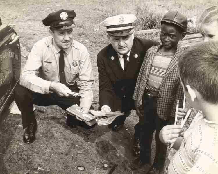 Edward Michalak with other fire department officers, 1965