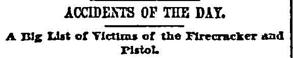 Philadelphia Inquirer, July 5, 1889 — headline