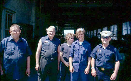 Camden Fire Department Maintenance Shop, circa 1984, featuring Joseph F. Wolfinger
