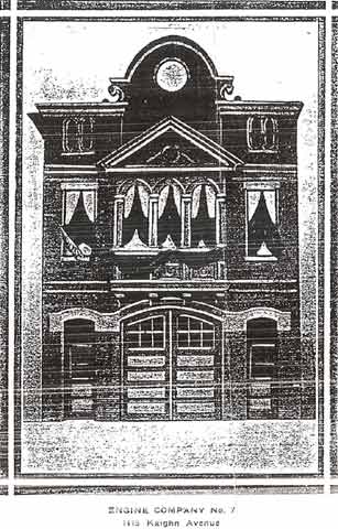 Engine Company No. 7 firehouse at 1115 Kaighn Avenue, illustration from 1914 Chief Engineer's Annual Report