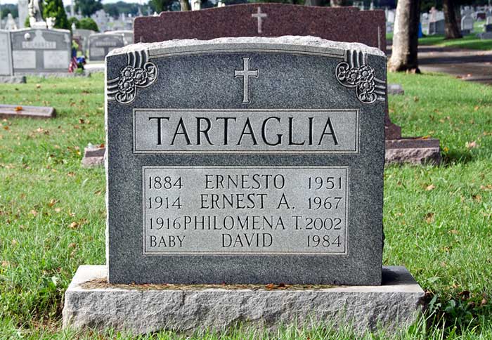 Grave of Ernest A. Tartaglia, Calvary Cemetery, Cherry Hill, New Jersey