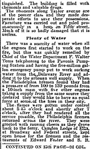 Philadelphia Inquirer, May 14, 1900 — Destructive Work of Flames (continued)