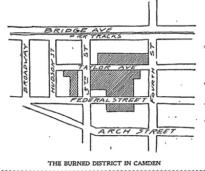 Philadelphia Inquirer, May 14, 1900 — The Burned District in Camden (map)