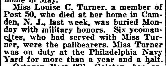 Death notice for Louise C. Turner