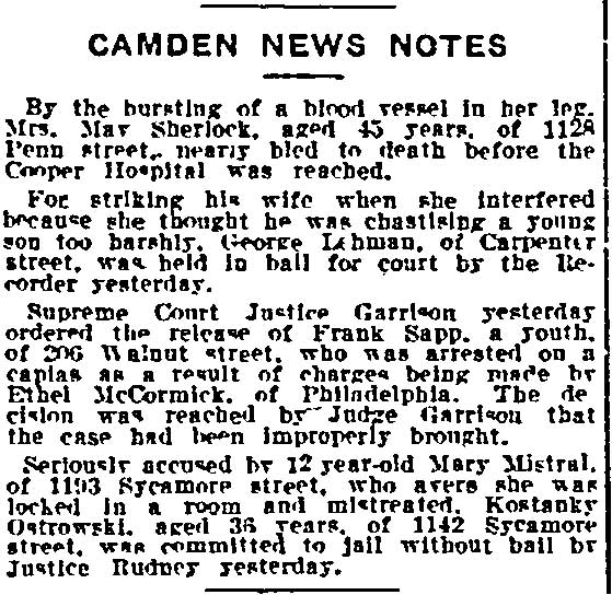 Philadelphia Inquirer, September 4, 1913