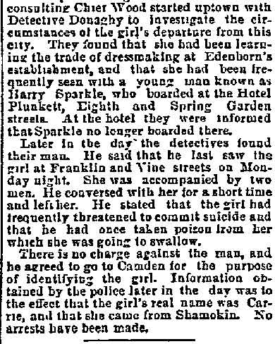Philadelphia Inquirer, June 10, 1891 — Camden's Latest Murder Mystery, part 4