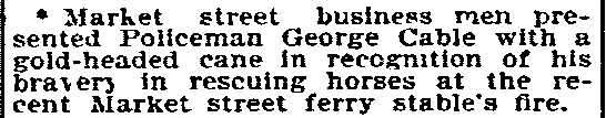 Philadelphia Inquirer, December 6, 1894 — Market street business men honor Policeman George Cable