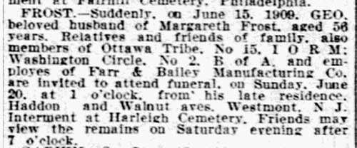 Philadelphia Inquirer, June 20, 1909