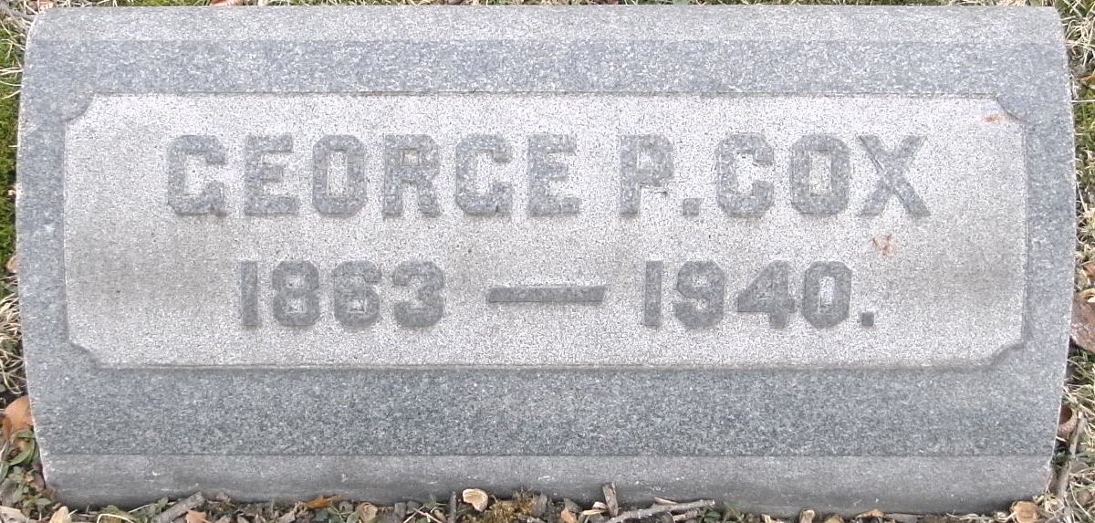 Grave of George P. Cox at Harleigh Cemetery, Camden