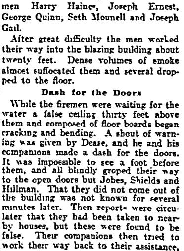 Philadelphia Inquirer, March 19, 1906 — Three Firemen Met Death in Camden Blaze (continued)