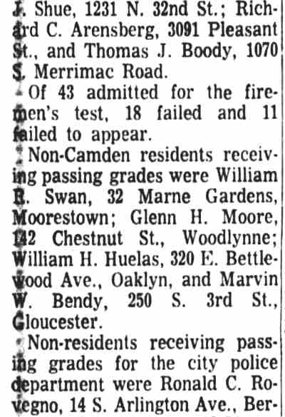 18 Qualify As Camden Firemen, Camden Courier-Post, August 16, 1968, page 3