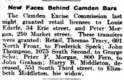 Philadelphia Inquirer, April 20, 1905 — New Faces Behind Camden Bars