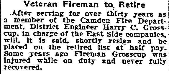 Philadelphia Inquirer clipping, June 18, 1907 — Veteran Fireman to Retire