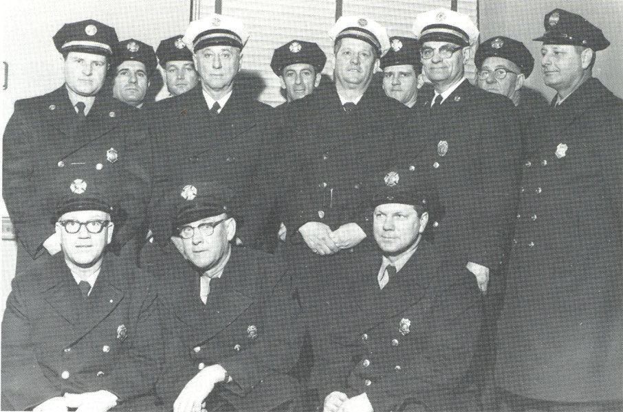 In the staff office at Fire Headquarters, 1961