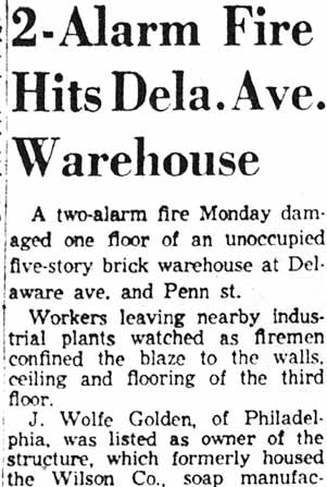 2-Alarm Fire Hits Dela. Ave. Warehouse