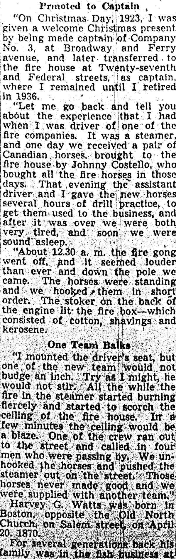 Camden Courier-Post, April 4, 1940 — Famous Blazes in Camden Recalled by Old Fire Fighter (part 3)