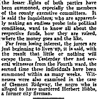 Philadelphia Inquirer January 4, 1911 — Before Grand Jury in Camden Today continued
