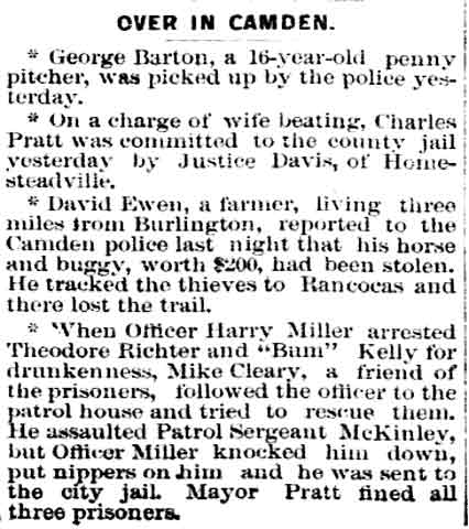 Philadelphia Inquirer December 7, 1891 — Over in Camden