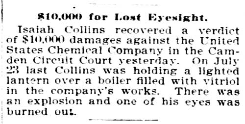 Newspaper article about verdict in Collins lawsuit