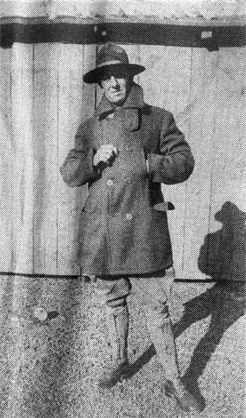 James J. Monahan in his Marine Reserve uniform in the yard of 675 Morgan Street