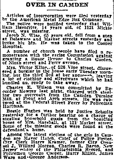 Over in Camden, Philadelphia Inquirer, December 22, 1898