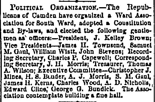 Political Organization., Philadelphia Public Ledger, March 31, 1870