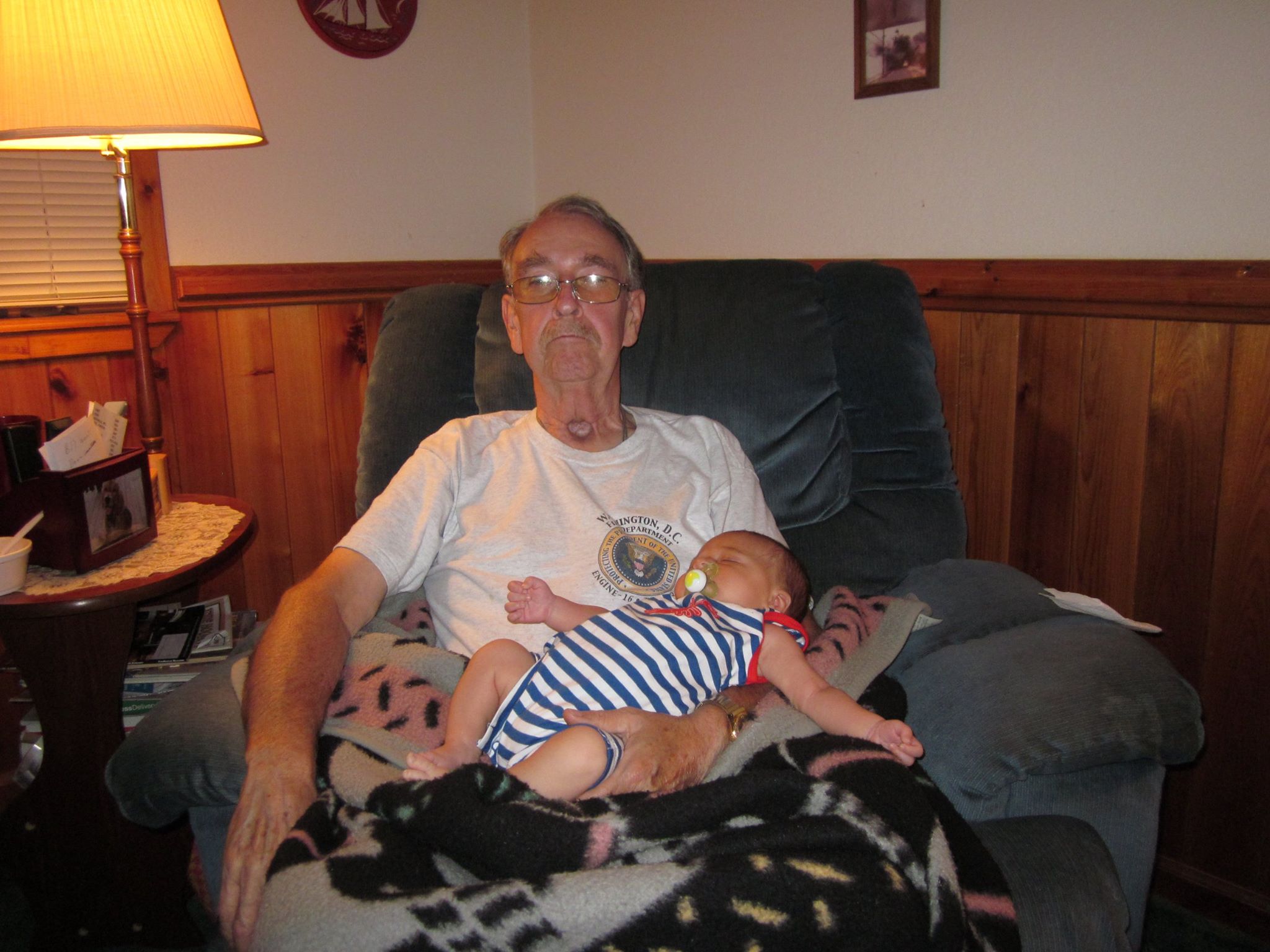 Joe Gallagher holding Casey Joseph