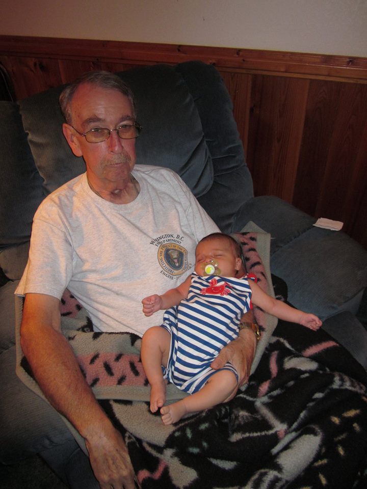 Joe Gallagher and Casey, both asleep
