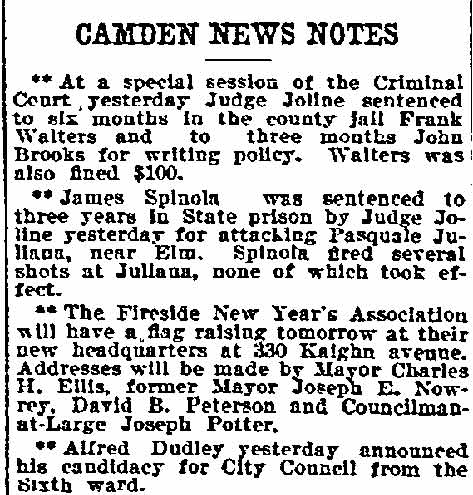 Philadelphia Inquirer, May 29, 1906 — Camden News Notes