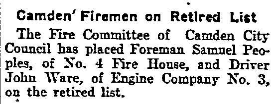 Philadelphia Inquirer, November 19, 1904 — John Ware placed on retired list