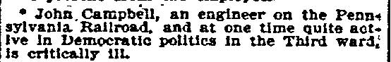 Philadelphia Inquirer, December 27, 1896 — John Campbell