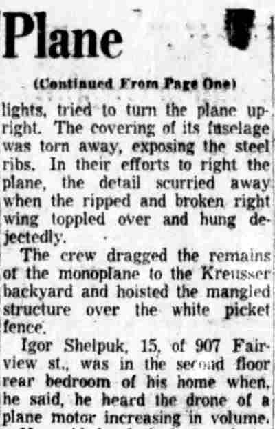 Camden Courier-Post, October 1, 1953 — Plane (continued from page 1)