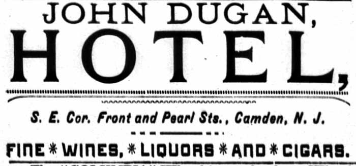 John Dugan, Hotel — Camden City Directory, 1896