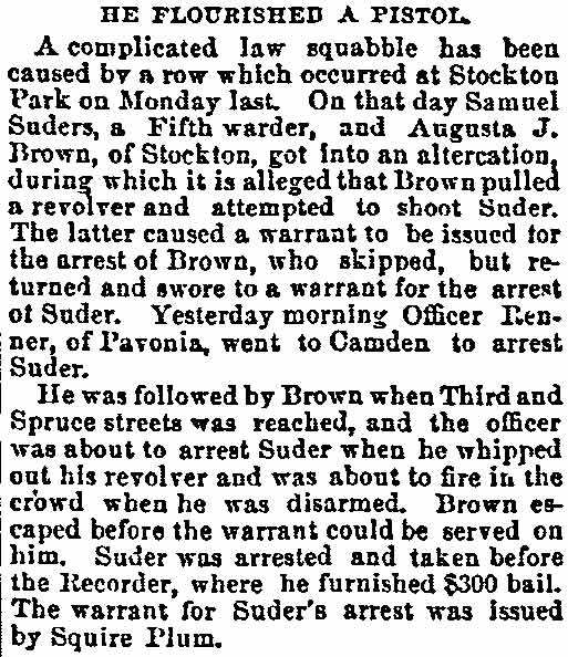 Philadelphia Inquirer, August 7, 1890 — He Flourished a Pistol