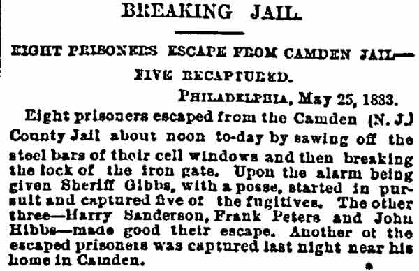 New York Herald, May 26, 1883 — Breaking Jail