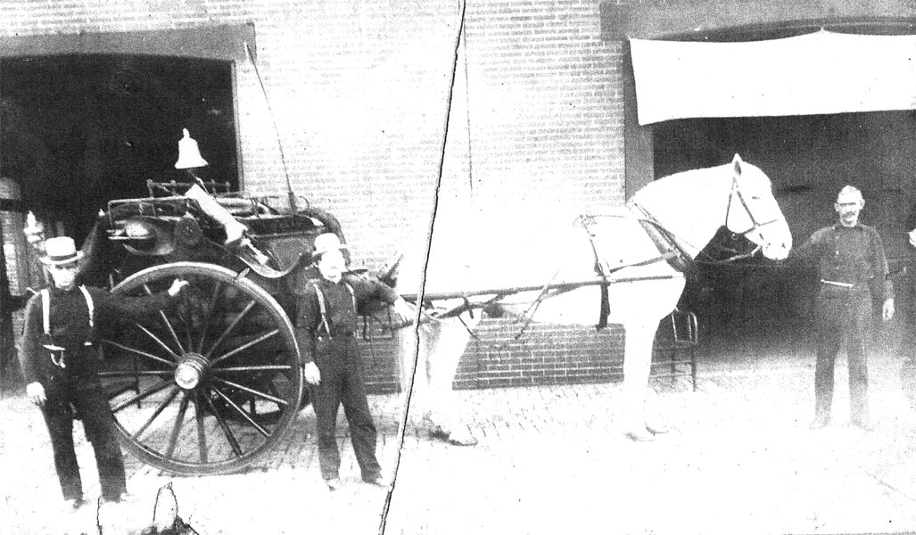 1900s - 619 Kaighn Avenue Fire House - From Left: Unknown, John Lutts, Unknown