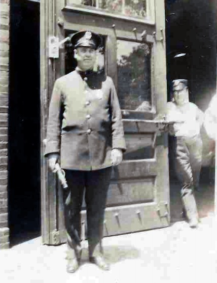 Captain Lutts and unidentified fireman at Engine Company 6
