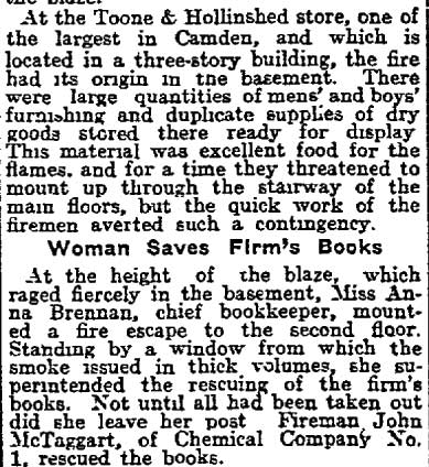Philadelphia Inquirer, August 19, 1915 — Lightning Starts Fires, page 7