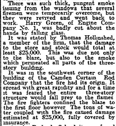 Philadelphia Inquirer, August 19, 1915 — Lightning Starts Fires, page 8