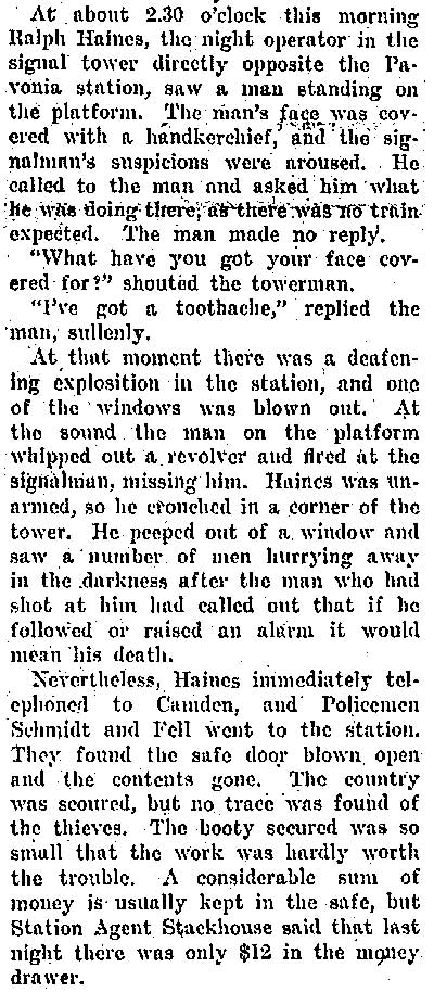 New York Daily People, December 13, 1903 — Bandits in Camden, part 2