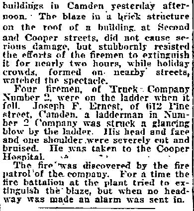 Four Men Fall with Crashing Fire Ladder (continued)