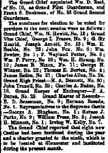 Knights of the Golden Eagle (concluded) — Trenton Times, September 9, 1888