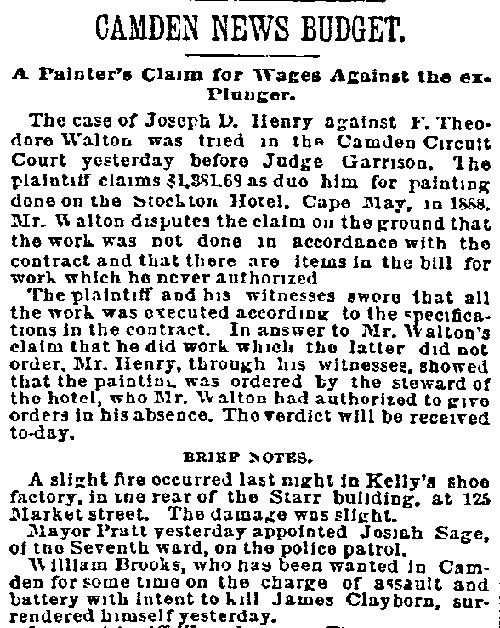 Philadelphia Inquirer, March 29, 1890 — Camden News Budget